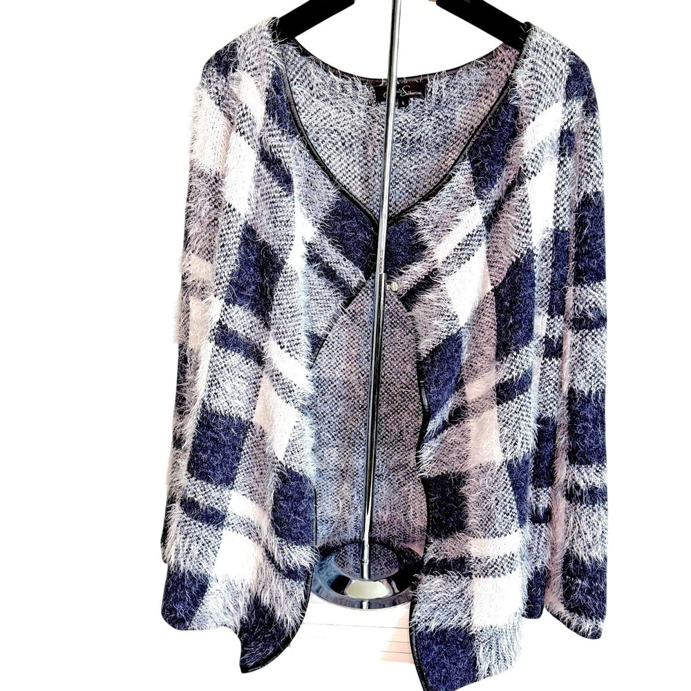 Nicole Sabbattini Womens Open Cardigan L Feminine Super Soft Glam Cozy Chic